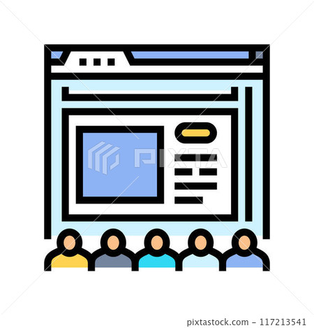 webinar presentation virtual conference color icon vector illustration 117213541