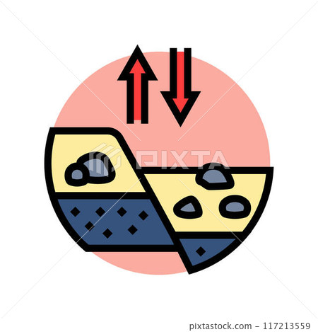 plate tectonics unsolved mystery color icon vector illustration 117213559