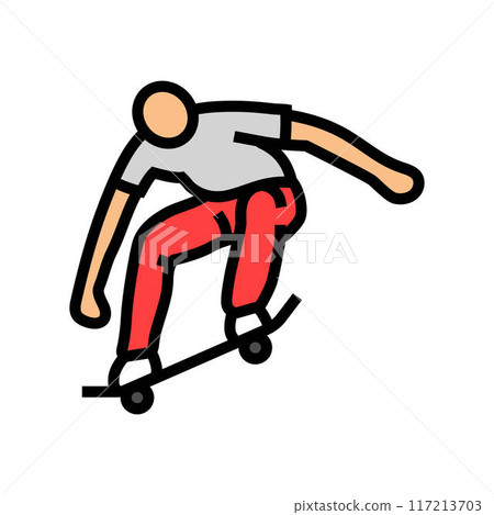 ollie skate sport color icon vector illustration ollie skate sport color icon vector illustration 117213703