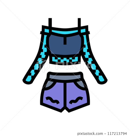 rave fashion retro color icon vector illustration 117213794