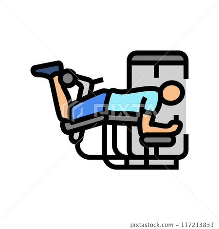 hamstring curls fitness exercise leg color icon vector illustration hamstring curls fitness exercise leg color icon vector illustration 117213831