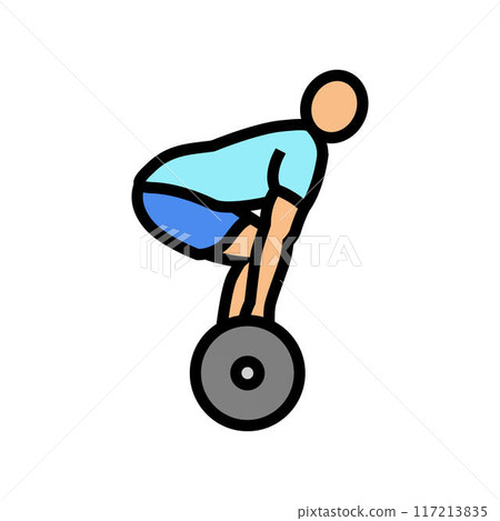 deadlifts fitness exercise leg color icon vector illustration deadlifts fitness exercise leg color icon vector illustration 117213835