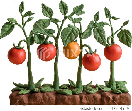 tomato with green leaves 117214539