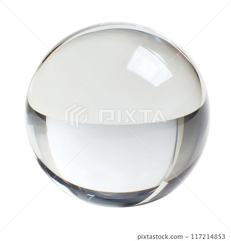Clear Glass Sphere with Smooth Surface Isolated without Background 117214853