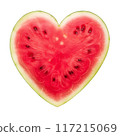 Heart-Shaped Watermelon Slice Isolated Without Background. 117215069
