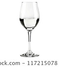 Elegant White Wine Glass Isolated Without Background for Use. 117215078