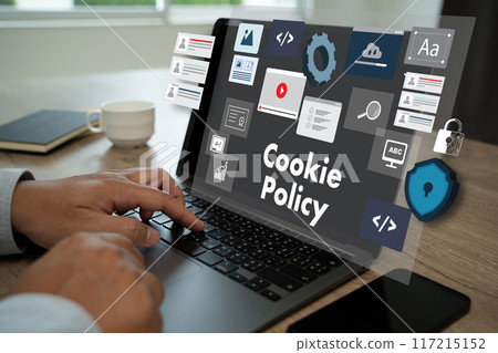 Allow all cookies and Cookie policy information pop-up window on laptop. Allow all cookies and Cookie policy information pop-up window on laptop. 117215152