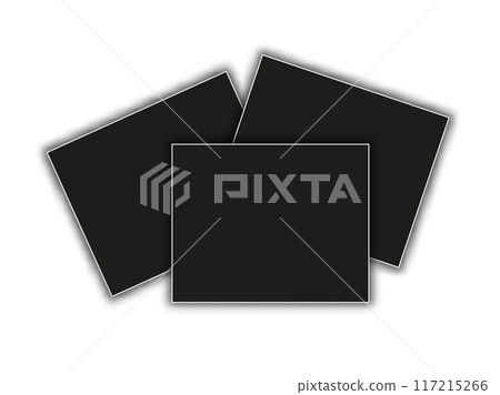 Vector photo frame mockup design. Black and white frame on a transparent background. 117215266