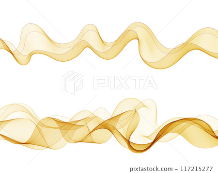 Set of gold waves. Abstract vector background. Set of gold waves. Abstract vector background. 117215277