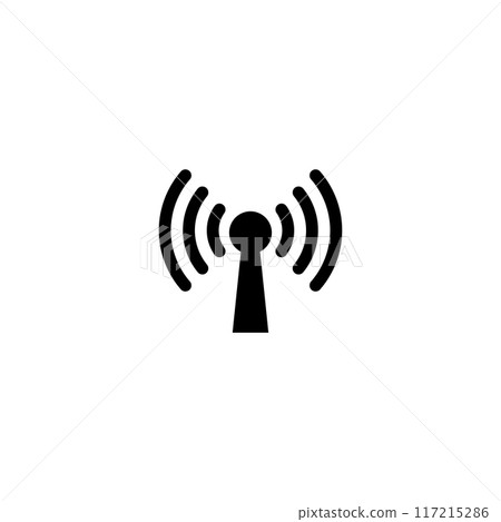 Black Wi-Fi signal icon for internet access and connectivity Black Wi-Fi signal icon for internet access and connectivity 117215286