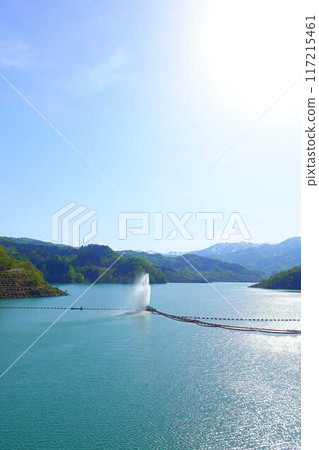 Sagae Dam Gassan Lake Large Fountain Gassan Nishikawa Town 117215461