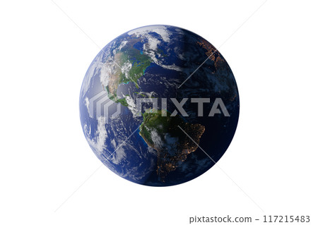 isolated earth on white background. isolated earth on white background. 117215483
