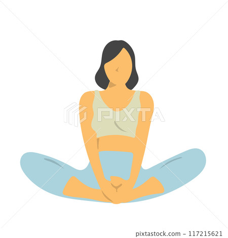 Woman sitting in lotus position illustration vector isolated on white background Woman sitting in lotus position illustration vector isolated on white background 117215621
