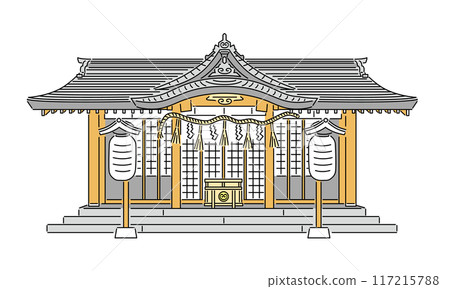 日本神社的簡單向量圖解 日本神社的簡單向量圖解 117215788