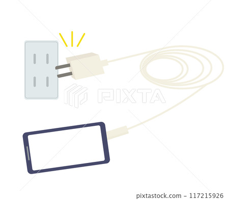 Illustration of trying to charge a smartphone. Vector 117215926