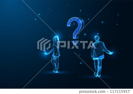 elationship problems abstract concept shows man and woman silhouettes with question mark on blue elationship problems abstract concept shows man and woman silhouettes with question mark on blue 117215957