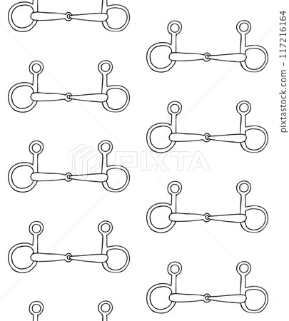 Vector seamless pattern of horse equestrian bit Vector seamless pattern of horse equestrian bit 117216164