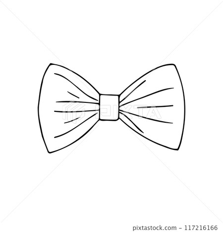 Vector hand drawn doodle sketch outline bow tie 117216166