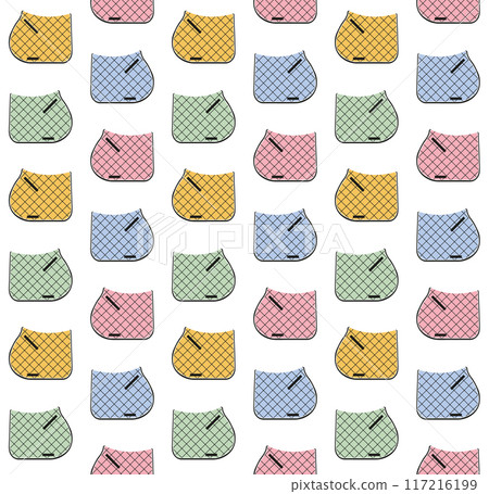 Vector seamless pattern of equestrian saddle pad Vector seamless pattern of equestrian saddle pad 117216199