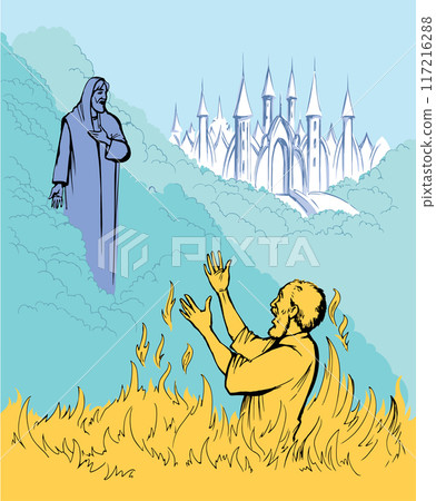 Vector drawing. Man in the hell Vector drawing. Man in the hell 117216288