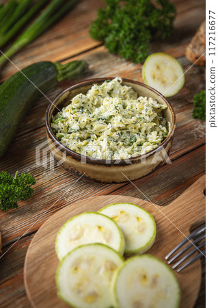 Bowl of zucchini salad Bowl of zucchini salad 117216677