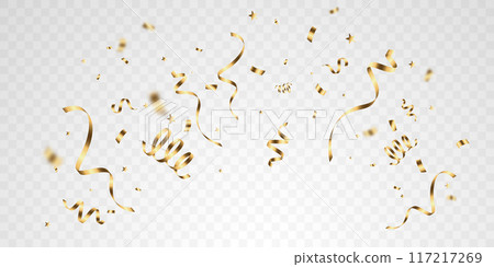 golden confetti background for festival decoration vector illustration 117217269