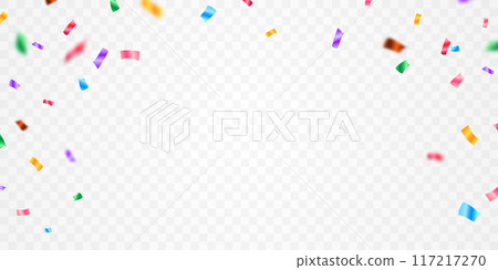 Colorful confetti background that zig-zags falling for the celebration. festival decoration vector illustration 117217270