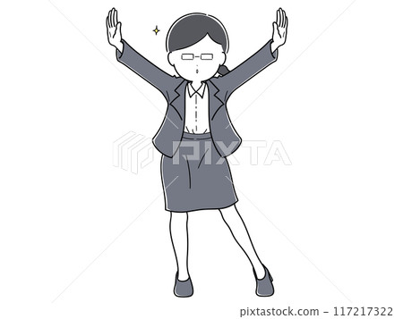 A cute female employee with glasses 117217322