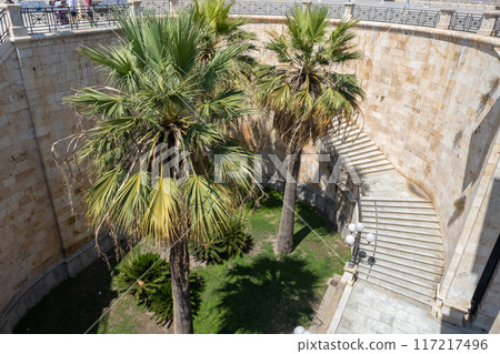 Palm Trees at Bastione Saint Remy in Cagliari 117217496