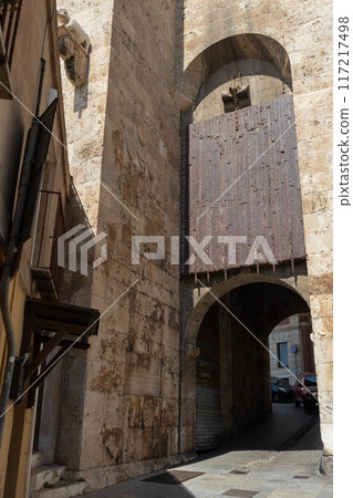 Historic Gate Torre dell'Elefante in Cagliari Historic Gate Torre dell'Elefante in Cagliari 117217498