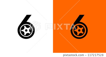 Strong and unique 6 tire logo design 117217528