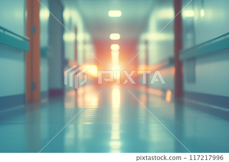 Blurred background of a long hallway AI-generated image 117217996
