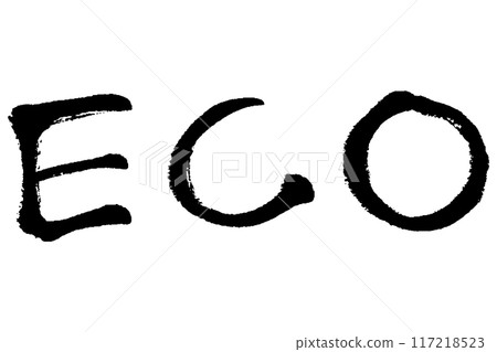 ECO 字母的筆觸插圖 ECO 字母的筆觸插圖 117218523