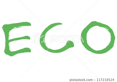 ECO 字母的筆觸插圖 ECO 字母的筆觸插圖 117218524