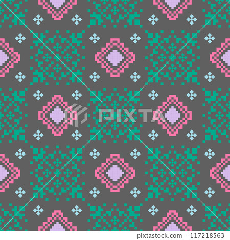 vector seamless pattern with pixel elements vector seamless pattern with pixel elements 117218563