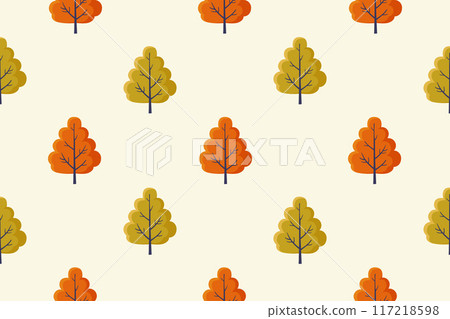 Autumn tree. Seamless pattern. Vector flat illustration 117218598