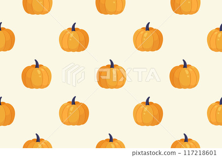 Seamless pattern ripe pumpkin. Vector illustration 117218601