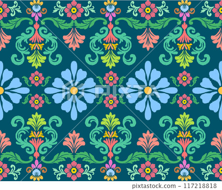 vector ornate golden floral pattern vector ornate golden floral pattern 117218818