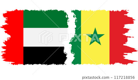 Senegal and United Arab Emirates grunge flags connection vector Senegal and United Arab Emirates grunge flags connection vector 117218856