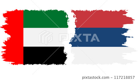 Serbia and United Arab Emirates grunge flags connection vector Serbia and United Arab Emirates grunge flags connection vector 117218857