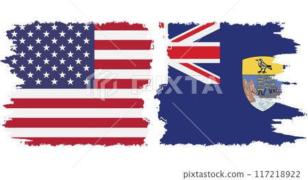 Saint Helena and USA grunge flags connection vector Saint Helena and USA grunge flags connection vector 117218922