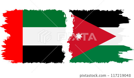 Jordan and United Arab Emirates grunge flags connection vector Jordan and United Arab Emirates grunge flags connection vector 117219048
