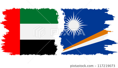 Marshall Islands and United Arab Emirates grunge flags connection vector Marshall Islands and United Arab Emirates grunge flags connection vector 117219073