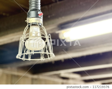 Ceiling lights in the workshop 117219376