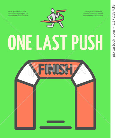 Marathon Last Push Invitation Placard Poster Banner Card Template. Vector Marathon Last Push Invitation Placard Poster Banner Card Template. Vector 117219439