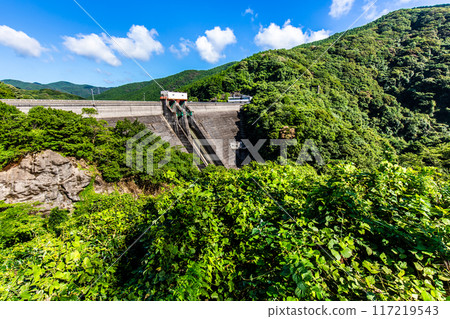 Kannoura Dam with fresh greenery [Nagasaki City] 117219543