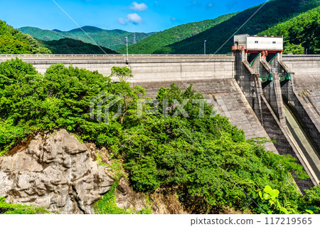 Kannoura Dam with fresh greenery [Nagasaki City] 117219565