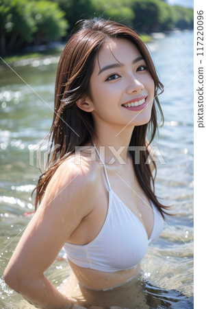 Playing in the river (swimsuit) 117220096