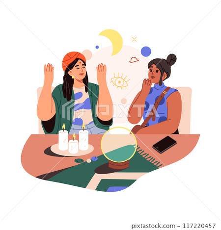 Vector psychic service, fortune teller foretelling Vector psychic service, fortune teller foretelling 117220457