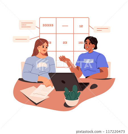 Vector numerologist at work or numerology service Vector numerologist at work or numerology service 117220473